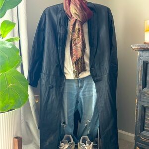 Vintage Leather Trench Coat